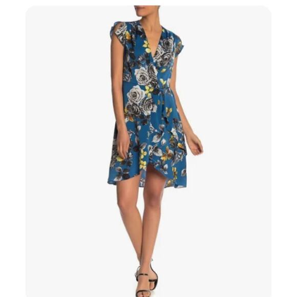 RACHEL Rachel Roy Dresses & Skirts - NWT RACHEL Rachel Roy Teal Blue Pierfce Floral Surplus Dress Size 8